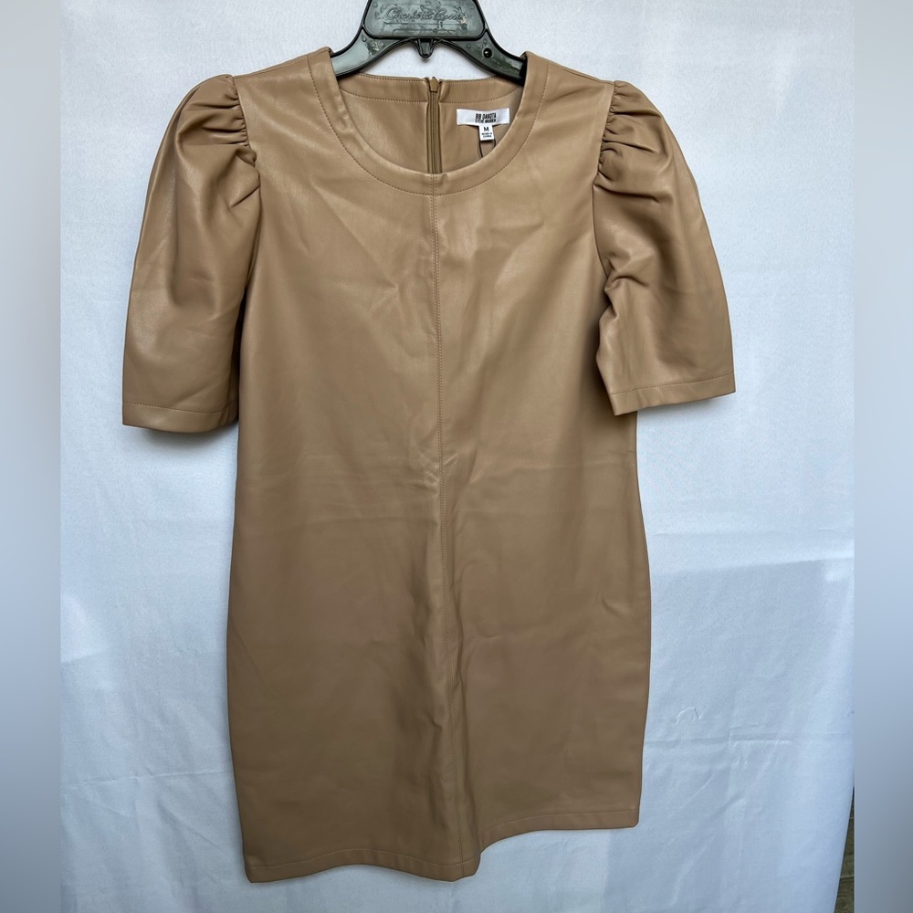 Steve Madden Faux Leather Puff Sleeve Dress